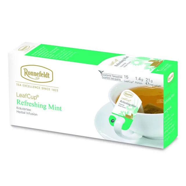 Ronnefeldt LeafCup Refreshing Mint porcovaný mátový čaj 15 ks