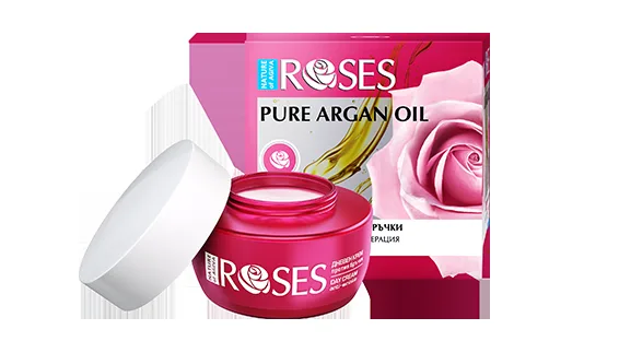 ROSES Intenzivní denní krém proti vráskám s růžovým olejem, arganem a mořským kolagenem pro normální pleť 50 ml - NATURE OF AGIVA