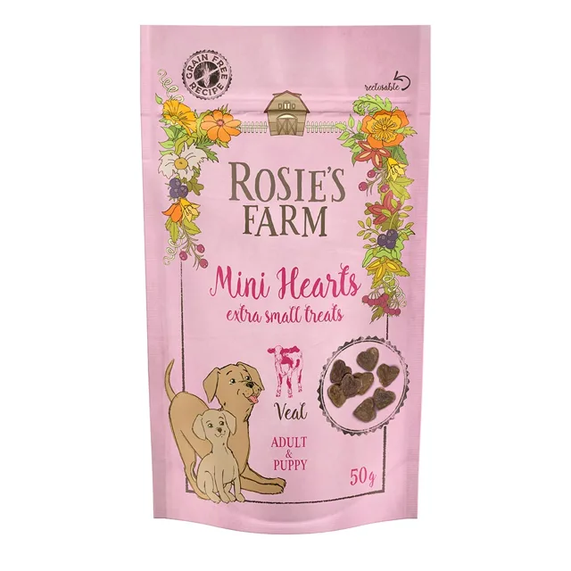 Rosie's Farm Puppy & Adult "Mini Hearts" telecí - 50 g