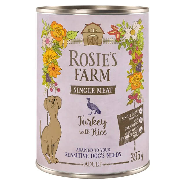 Rosie's Farm Single Meat Adult 6 ks (6 x 395 g) - jehněčí a rýže
