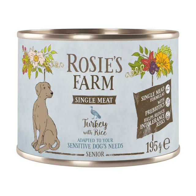 Rosie's Farm Single Meat Senior 6 ks (6 x 195 g) - krocan a rýže