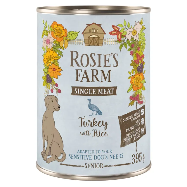 Rosie's Farm Single Meat Senior 6 ks (6 x 395 g) - krocan a rýže