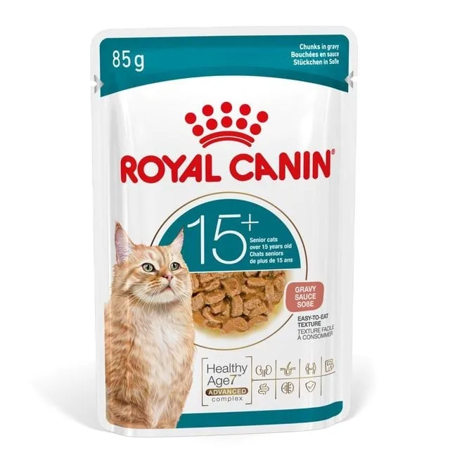ROYAL CANIN Ageing 15+ Gravy 12x85 g kousky v omáčce pro starší kočky po 15. roce života