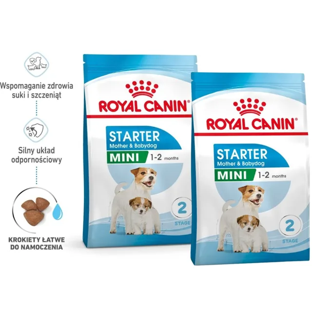 ROYAL CANIN Mini Starter Mother &amp; Babydog 2x8 kg krmivo pro březí a kojící feny a štěňata malých plemen od 4 do 8 týdnů věku