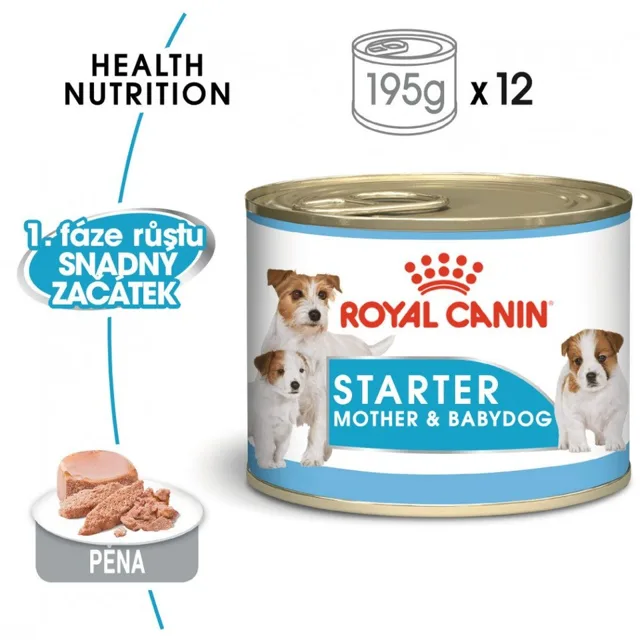 ROYAL CANIN Starter Mousse 195g konzerva pro březí nebo kojící feny a štěňata