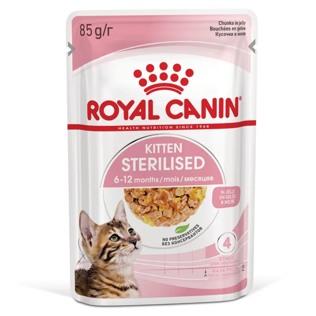 Royal Canin Sterilized Kitten v želé - výhodné balení: 48 × 85 g