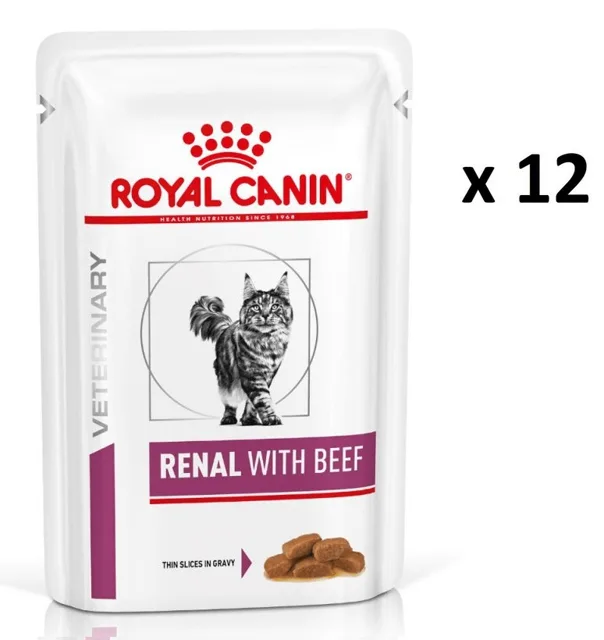 ROYAL CANIN Veterinary Diet Cat Renal Beef Pouch 12x 85g