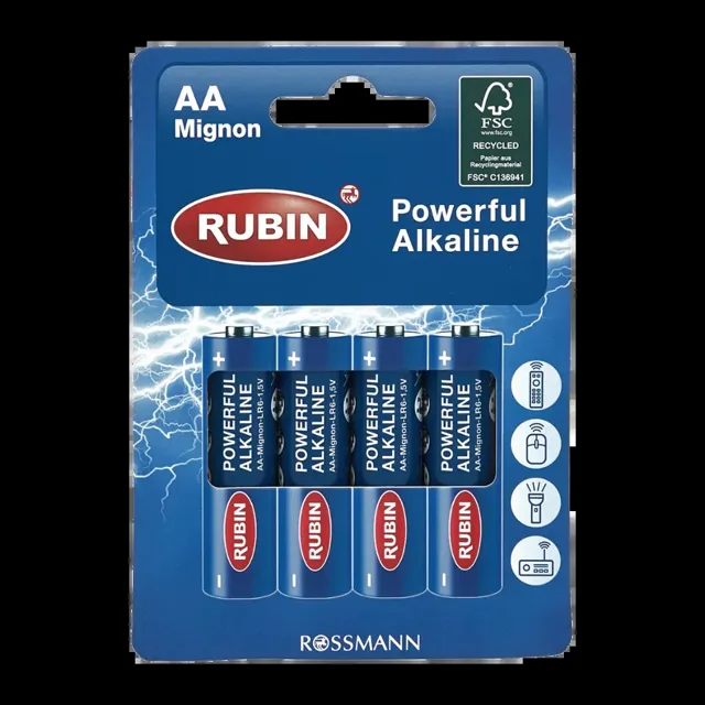 RUBIN Baterie LR6 1,5V 4 ks