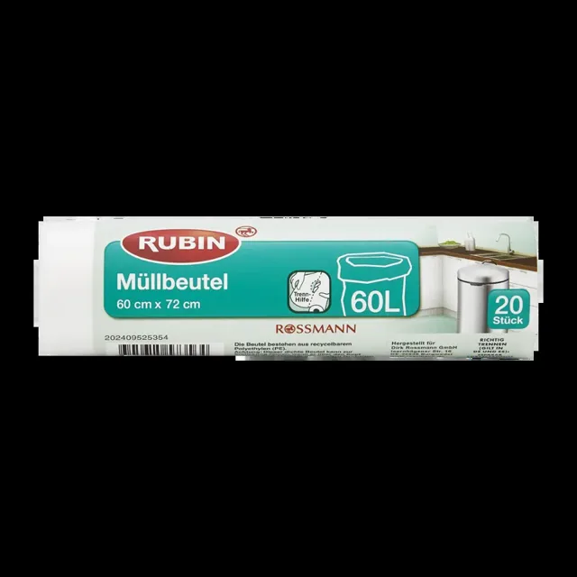 RUBIN Pytle na odpadky 60 l 20 ks