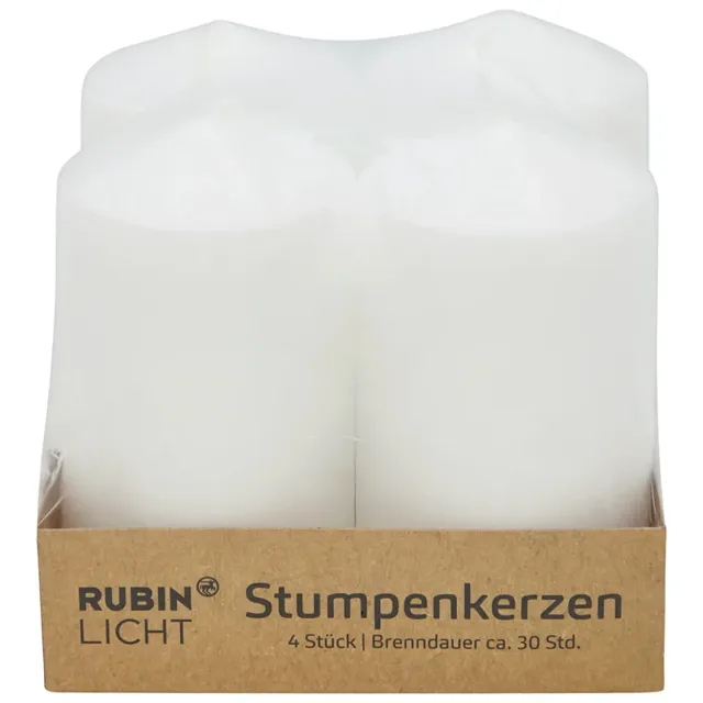 RUBIN Svíčky 100/60 bílé 4 ks