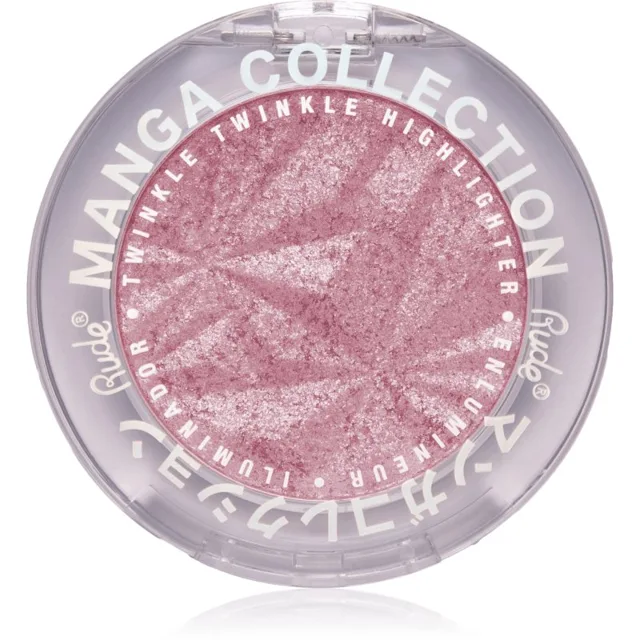 Rude Cosmetics Manga Collection Twinkle Twinkle Highlighter kompaktní pudrový rozjasňovač odstín Sawa-Chan's Heart 4 g