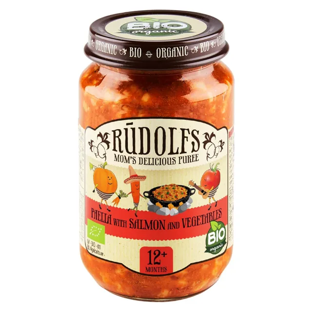 RUDOLFS Bio paella s lososem a zeleninou 12m+ 190 g