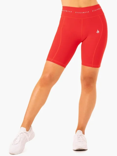 Ryderwear Dámské biker šortky s vysokým pasem Reflex červené