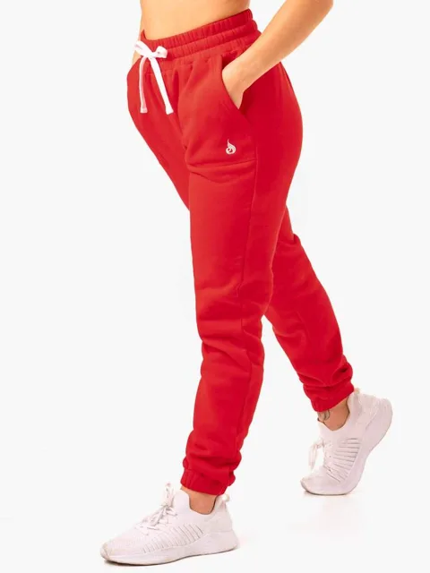 Ryderwear Dámské tepláky Ultimate High Waisted Red