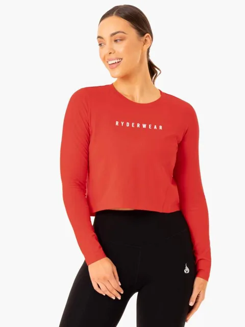 Ryderwear Dámské tričko s dlouhým rukávem Top Foundation červené
