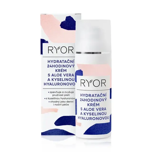 Ryor hydratační 24hodinový krém s aloe vera a kyselinou hyaluronovou 50 ml