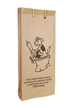 Sáčky na psí exkrementy papírové šité s ouškem 25ks
