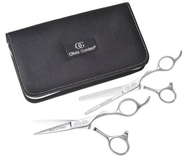 Sada kadeřnických nůžek 5" a efilačních nůžek 6,35" Olivia Garden SilkCut® Pro (SI-PRO5.00/6.35) + dárek zdarma