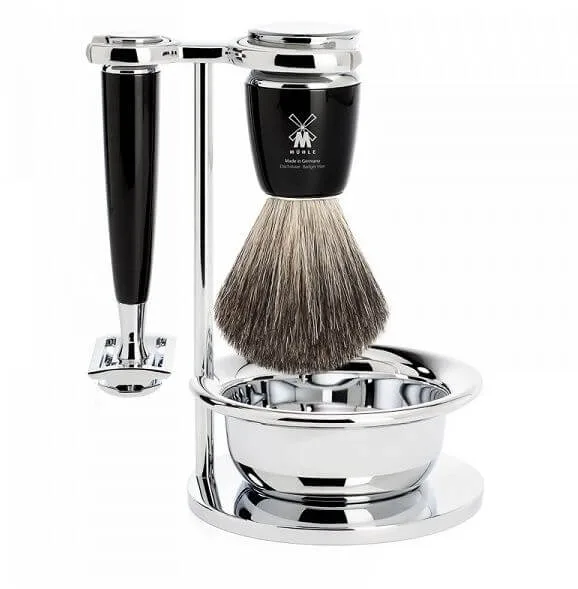 Sada na holení Mühle Rytmo Black Pure Badger 4-dílná