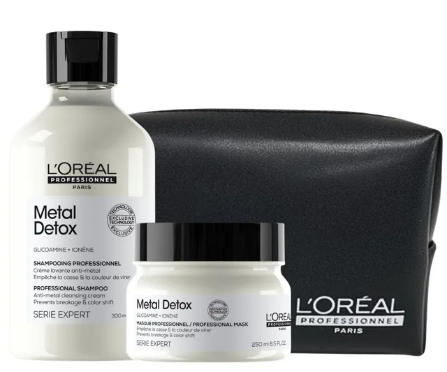 Sada pro barvené a poškozené vlasy Loréal Professionnel Serie Expert Metal Detox + taštička zdarma - L’Oréal Professionnel + dárek zdarma
