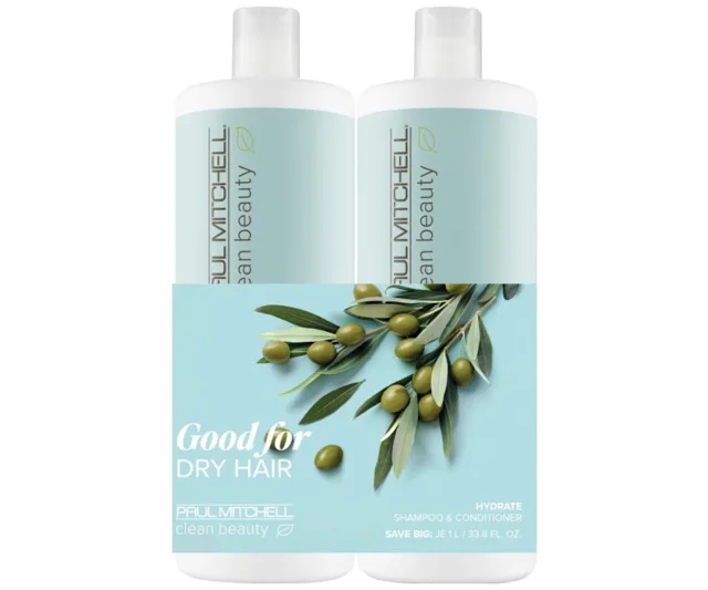Sada pro suché vlasy Paul Mitchell Clean Beauty Hydrate Save Big Duo + dárek zdarma