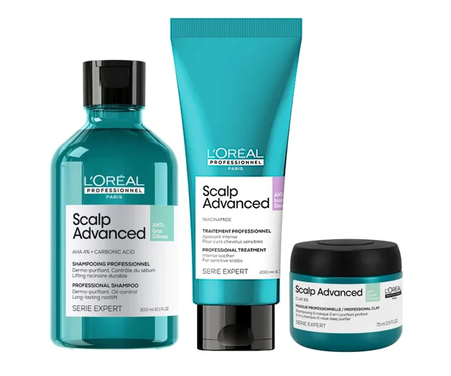 Sada pro zklidnění mastící se pokožky Loréal Professionnel Scalp Advanced + šampon a maska 2v1 75 ml zdarma - L’Oréal Professionnel + dárek zdarma