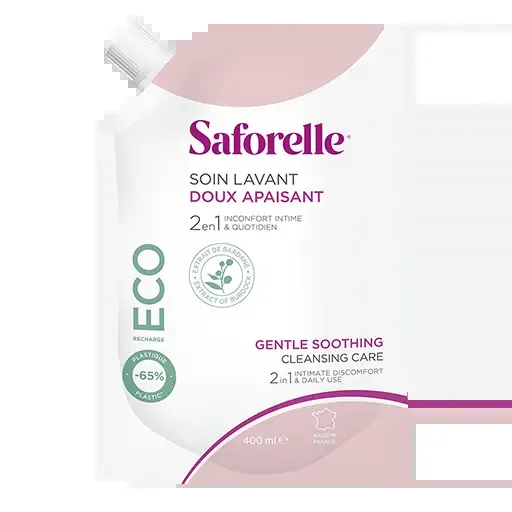 Saforelle Jemný mycí gel chrání a zklidňuje citlivou nebo podrážděnou pokožku intimních partií i celého těla 400 ml