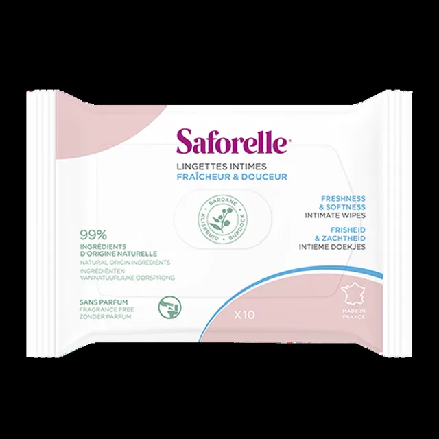 SAFORELLE Ubrousky pro intimní hygienu 10 kusů
