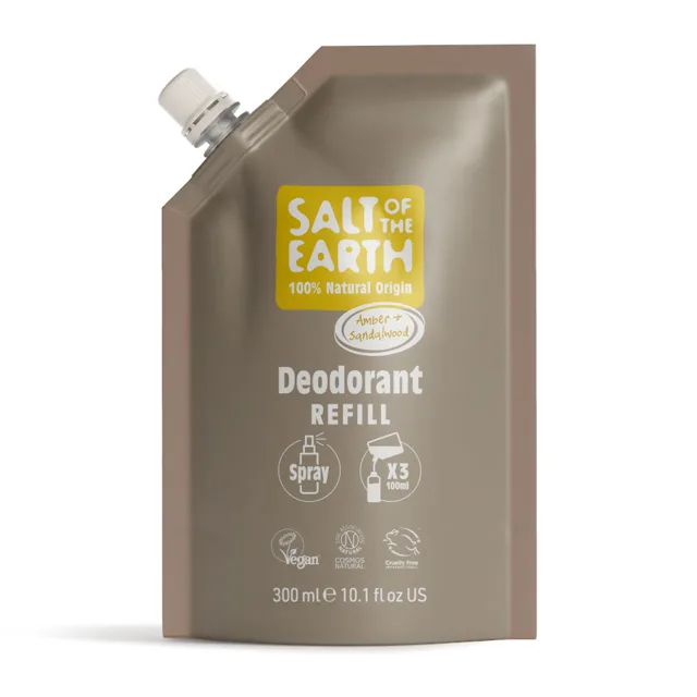 Salt Of The Earth Deodorant ve spreji Ambra & Santal Deodorant Refill - náplň 300 ml