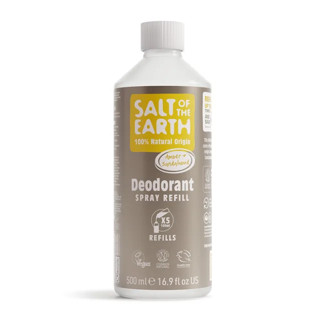 Salt Of The Earth Deodorant ve spreji Ambra & Santal Deodorant Refill - náplň 500 ml