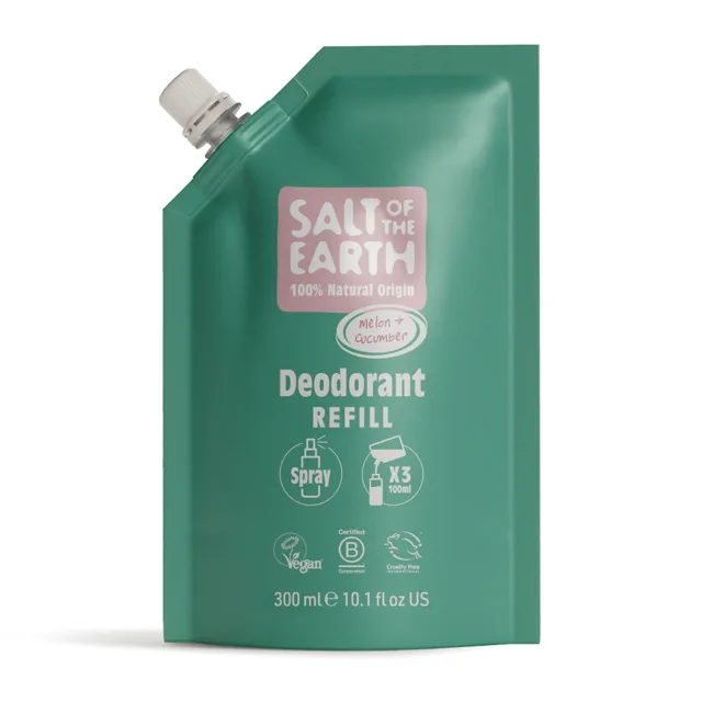 Salt Of The Earth Deodorant ve spreji Melon & Cucumber Deodorant Refill - náplň 300 ml