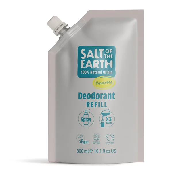 Salt Of The Earth Deodorant ve spreji Unscented Deodorant Refill - náplň 300 ml