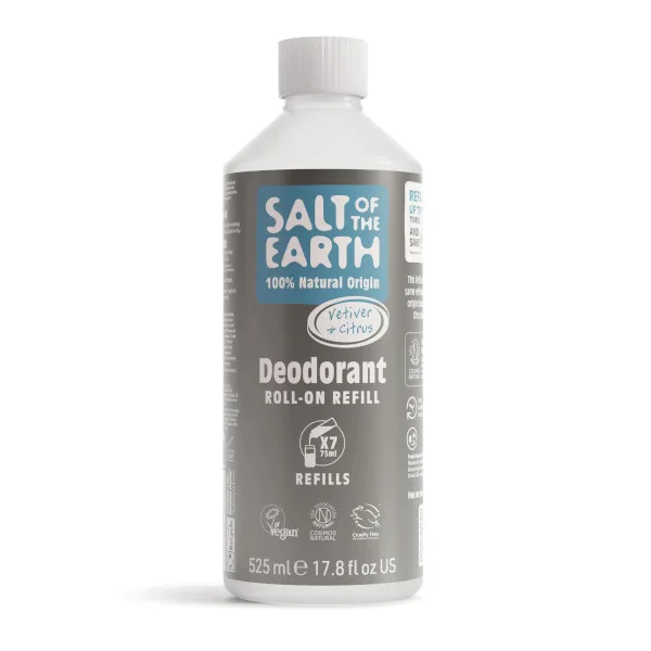 Salt Of The Earth Náhradní náplň do přírodního kuličkového deodorantu Vetiver & Citrus (Deo Roll-on Refills) 525 ml