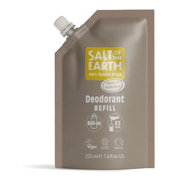 SALT OF THE EARTH Náplň přírodní deo roll-on amber & santalwood 225 ml