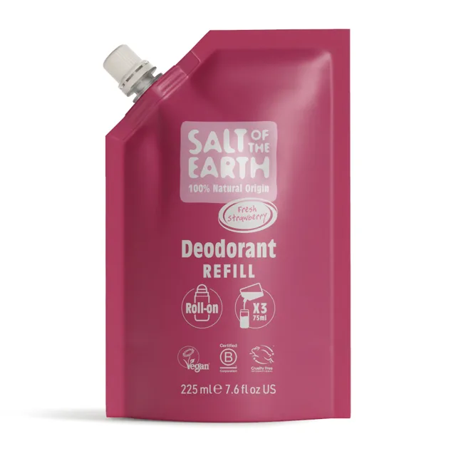 Salt Of The Earth Přírodní kuličkový deodorant Fresh Strawberry Deo Refill - náplň 225 ml