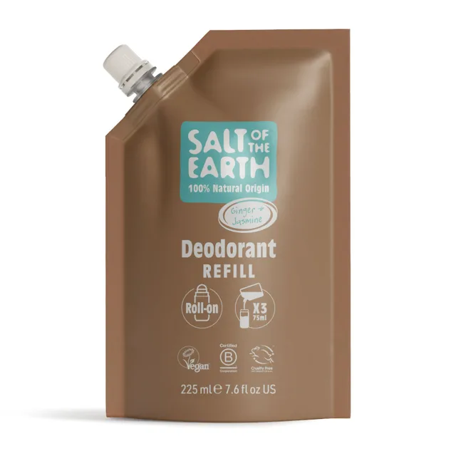 Salt Of The Earth Přírodní kuličkový deodorant Ginger & Jasmine Deo Refill - náplň 225 ml