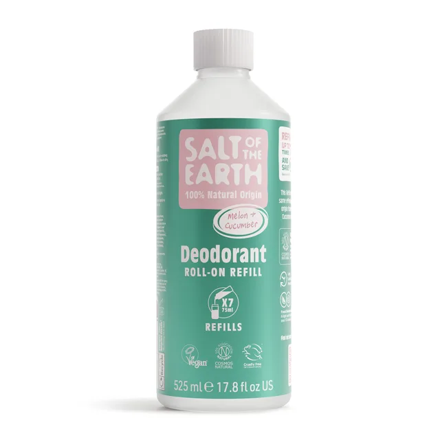 Salt Of The Earth Přírodní kuličkový deodorant Melon & Cucumber Deo Refill - náplň 525 ml