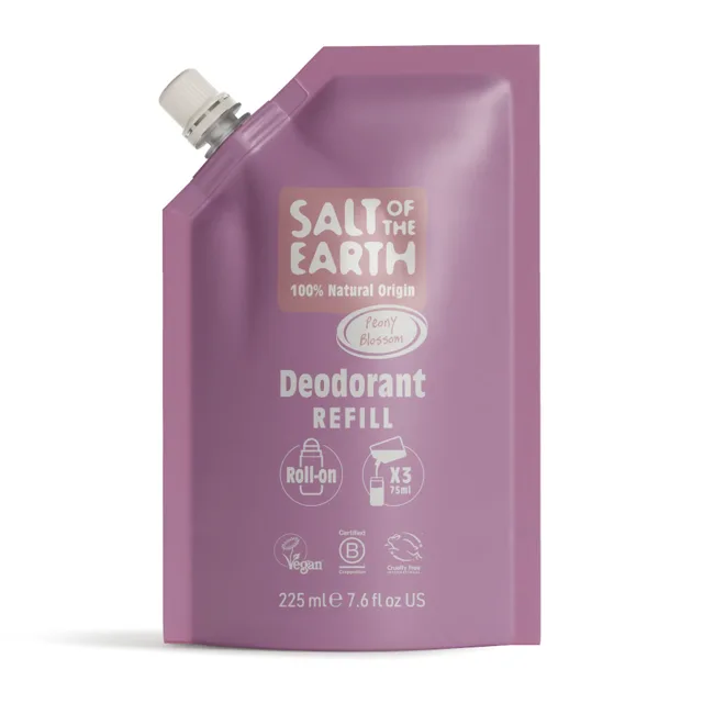 Salt Of The Earth Přírodní kuličkový deodorant Peony Blossom Deo Refill - náplň 225 ml