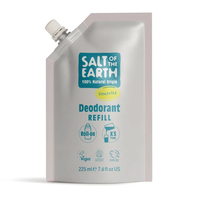 Salt Of The Earth Přírodní kuličkový deodorant Unscented Deo Refill - náplň 225 ml