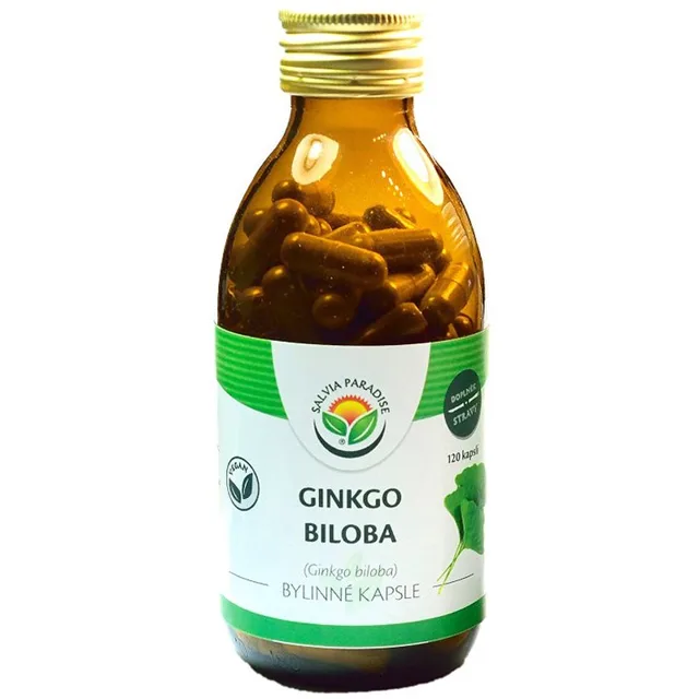 Salvia Paradise Ginkgo biloba bylinné kapsle kapsle pro normální činnost srdce a mozku 120 cps