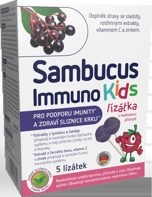 Sambucus Immuno Kids lízátka 5 ks