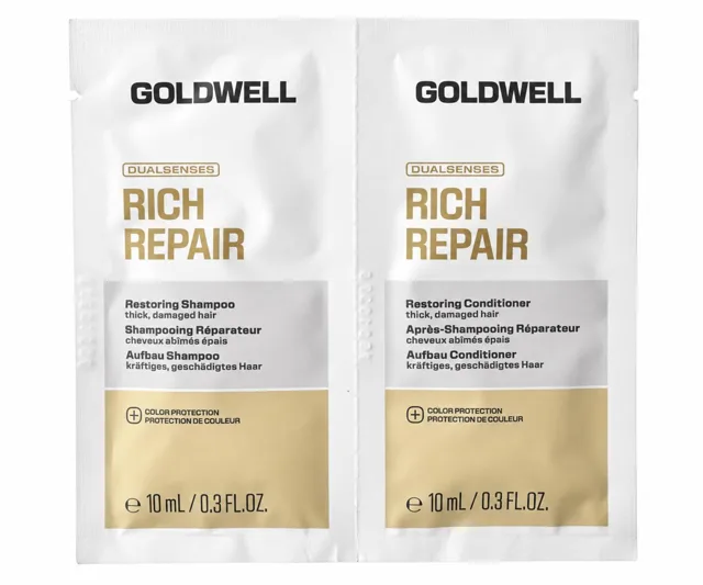 Šampon a kondicionér pro suché a poškozené vlasy Goldwell Dualsenses Rich Repair - 2x10 ml