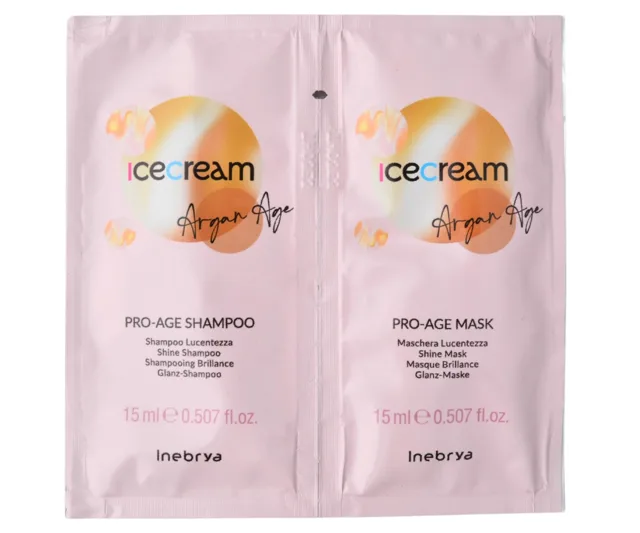 Šampon a maska pro zářivý lesk vlasů Inebrya Ice Cream Argan Age - 2x15 ml