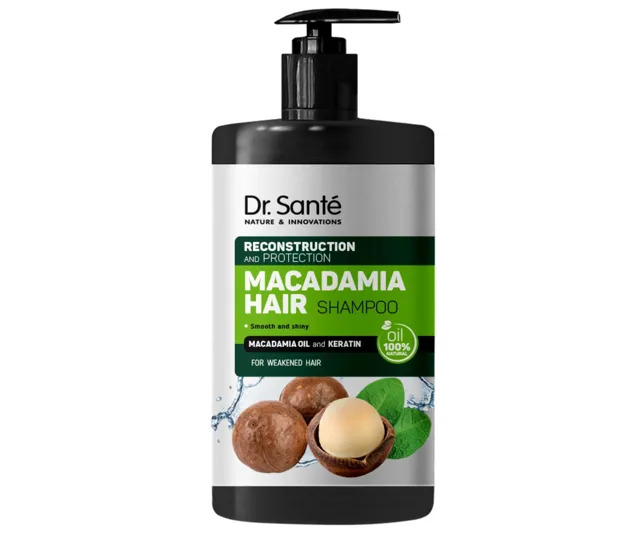 Šampon pro rekonstrukci poškozených vlasů Dr. Santé Macadamia - 1000 ml + dárek zdarma