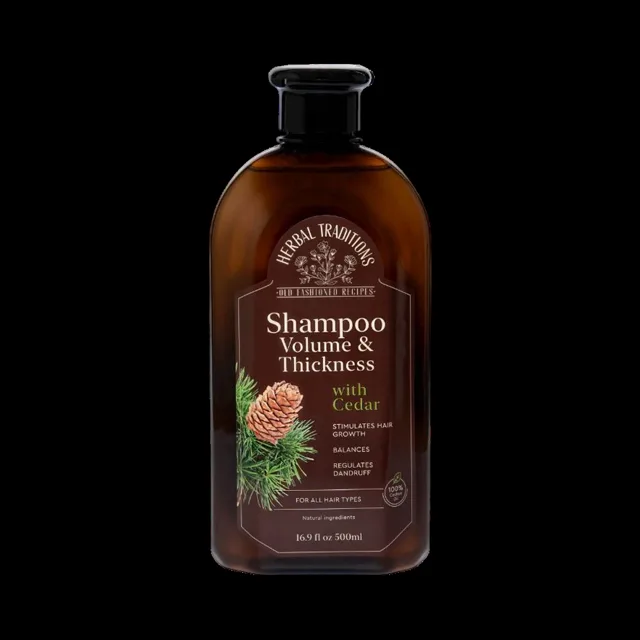 Šampon s cedrem pro objem a pevnost vlasů – 500 ml – Herbal Traditions