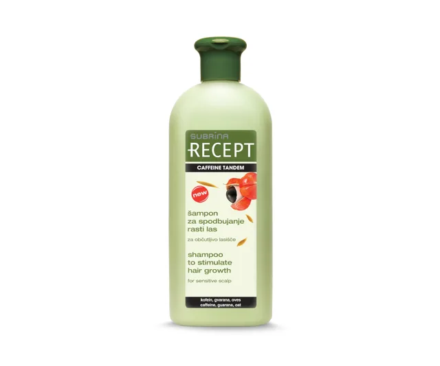 Šampon stimulující růst vlasů pro citlivou pokožku hlavy Subrina Recept Caffeine Tandem - 400 ml (060786) + dárek zdarma