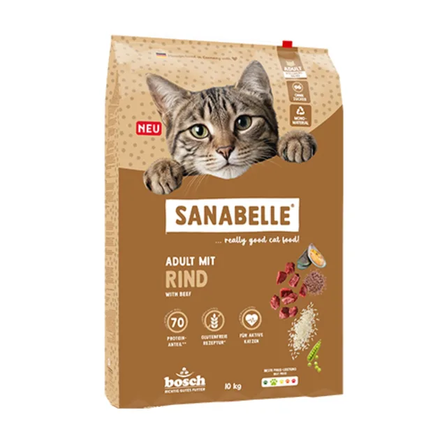 SANABELLE Classic Adult s hovězím masem 10 kg suché krmivo s hovězím masem pro dospělé kočky