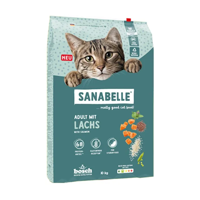 SANABELLE Classic Adult s lososem 10 kg suché krmivo s lososem pro dospělé kočky