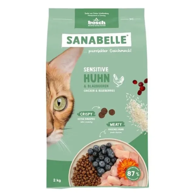 SANABELLE Sensitive Kuřecí 2 kg Kompletní krmivo pro dospělé kočky s citlivým zažívacím traktem