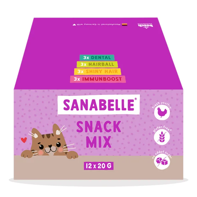 Sanabelle Snack mix se 4 druhy pro kočky - 12 x 20 g